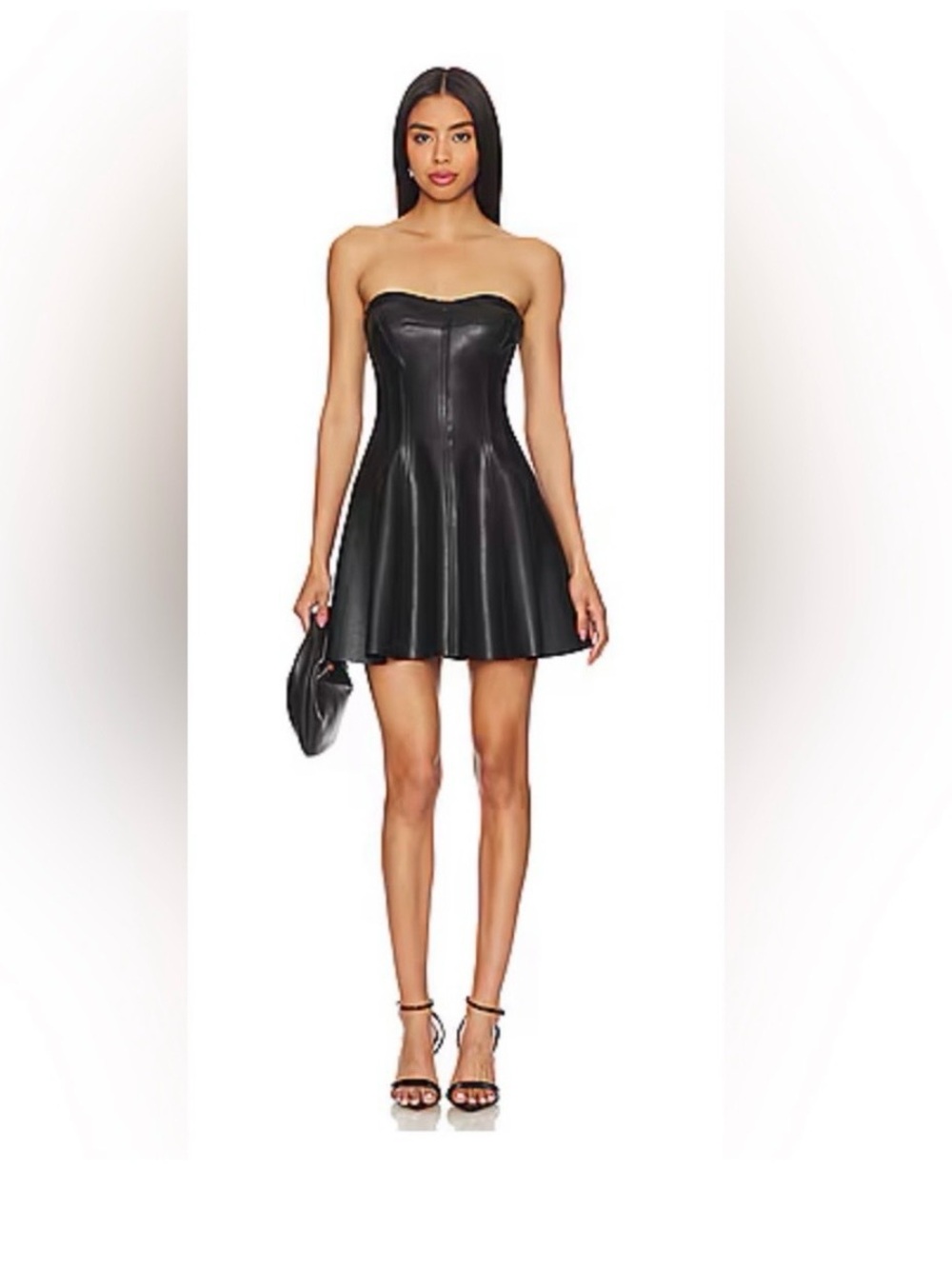 NORMA KAMALI FAUX LEATHER GRACE MINI DRESS. Size XS NWTS